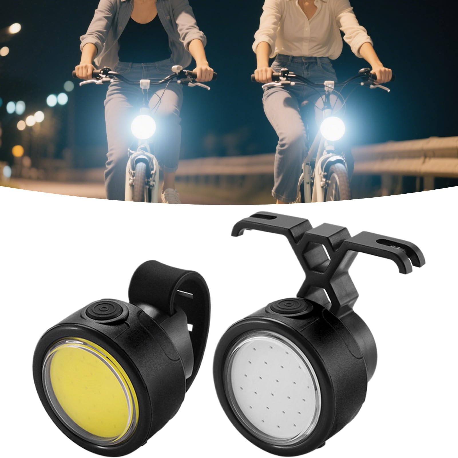 Illuminazione Bicicletta, Alta Luminosità Luci Impermeabile Ciclismo Kit Lampade Impermeabile Regolabile per Sicurezza E Visibilità Durante I Viaggi Notturni Esterni su Strade