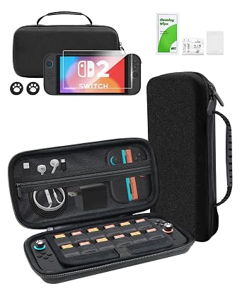CHARM FOCUS Carrying Case for Nintendo Switch 2 Hard Case, Storage Bag