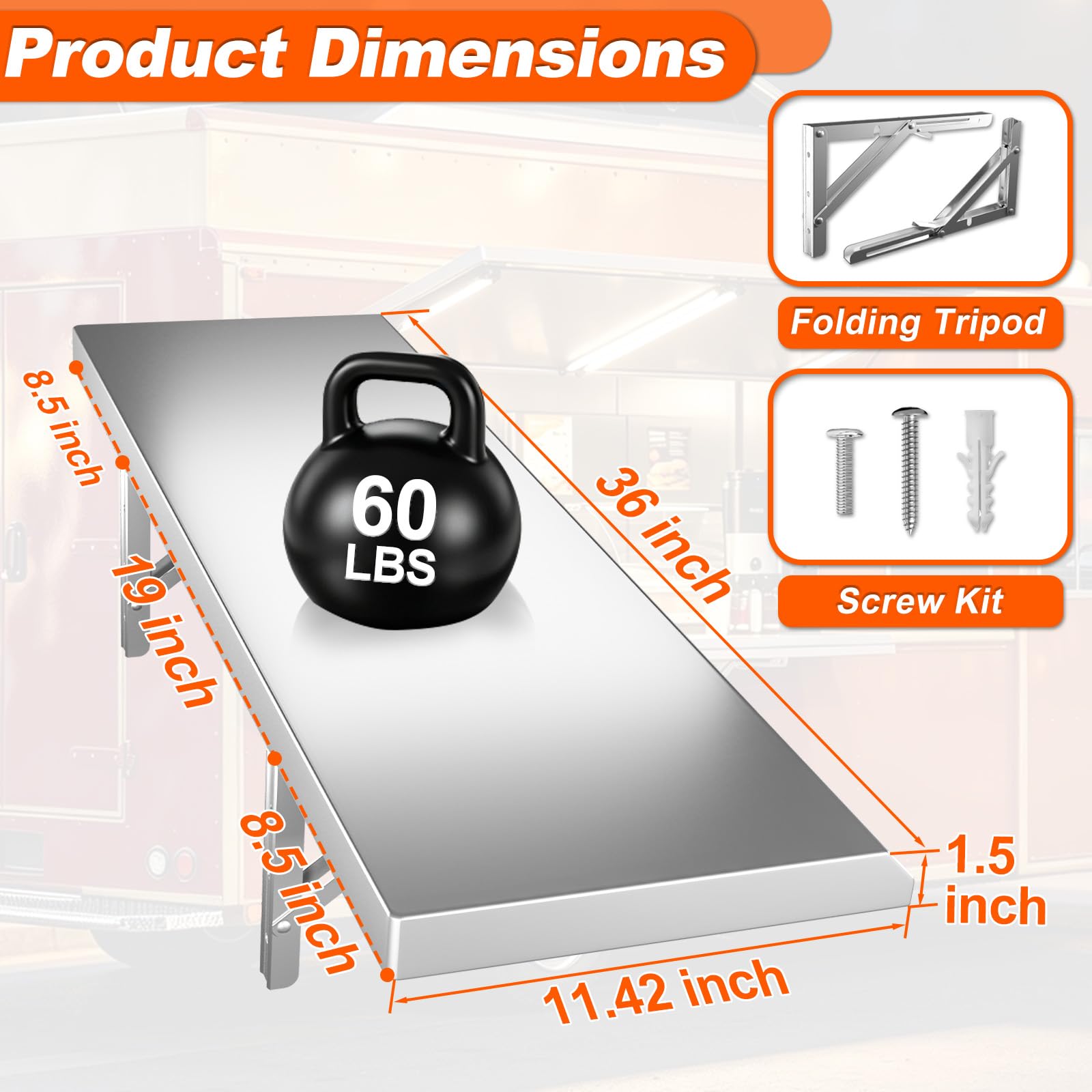Scaffale pieghevole della concessione, 30,5 x 91,4 cm, scaffale resistente
