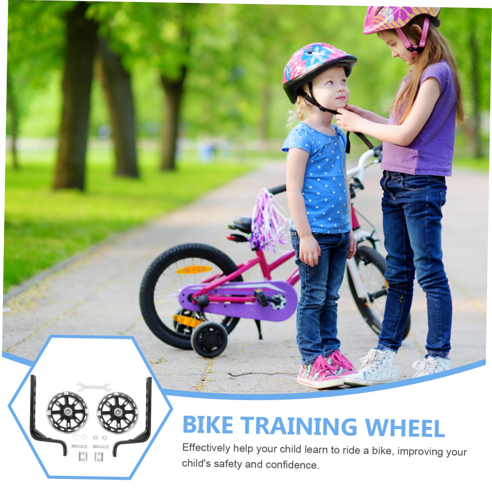 VANZACK 2piezas Ruedines De Bicicleta para Ruedas De Brillantes Compatibles Bicicletas De Instalación Rápida y Resistente para Aprendizaje y Seguridad Infantil