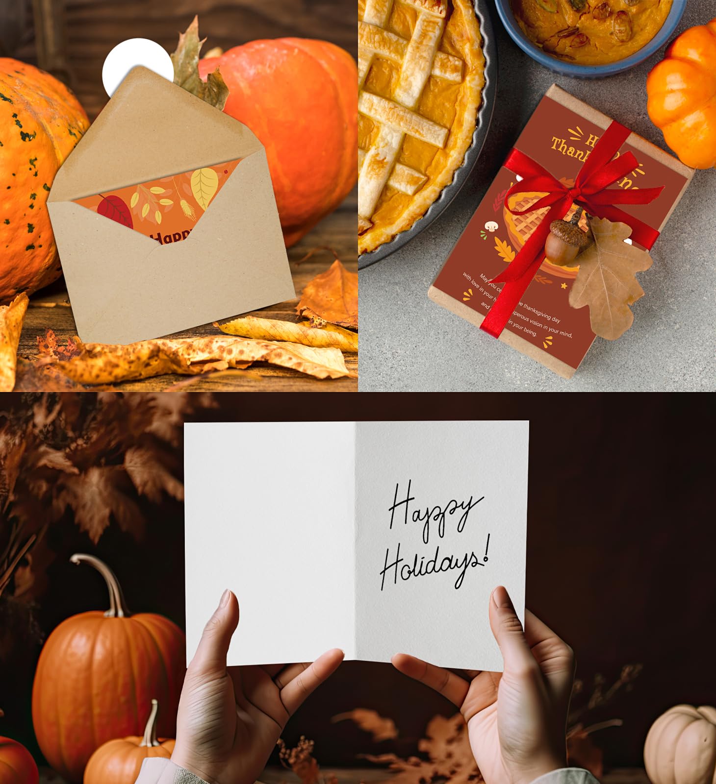 HSHFAMIIY Thanksgiving Greeting Cards - Blank Cards For Holiday Greetings