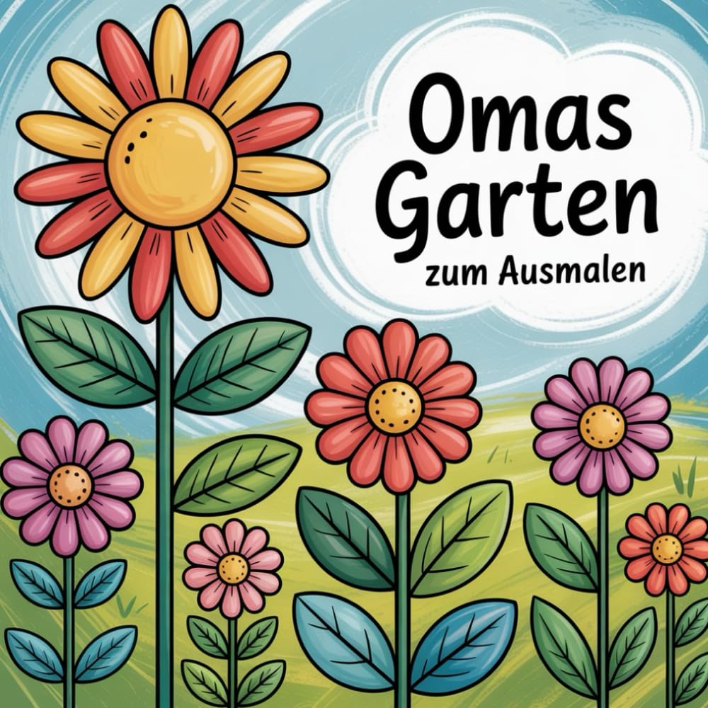 Malbuch für Oma: Gartenmotive