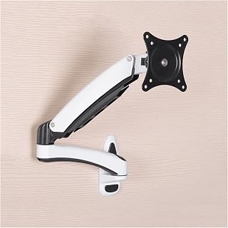 Monitor Arm Gas Long Arm Monitor Stand Mechanical Spring Single Monitor Stand Mount 12"-27" Wall Mount Monitor Stand Arm, Holds 7.7 to 16.5 Lbs Monitor Desk Mount (Color : White, Size : Two arm)