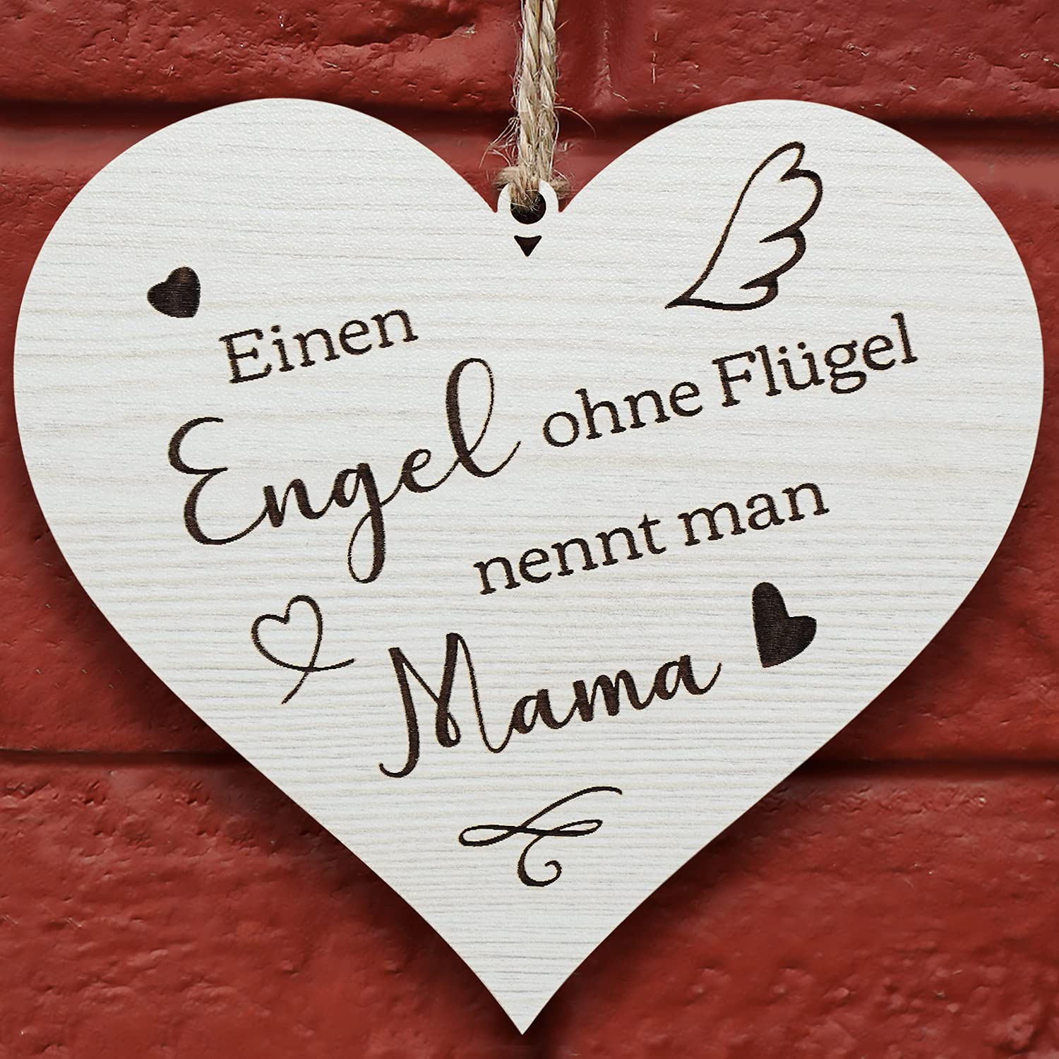 Glitzkind Holz Deko-Herz Geschenk für Mama Mutter Eltern zum Muttertag Geburtstag Weihnachten I Blechschild Vintage Retro mit Spruch personalisiert I Geschenkidee Geburtstagsgeschenk
