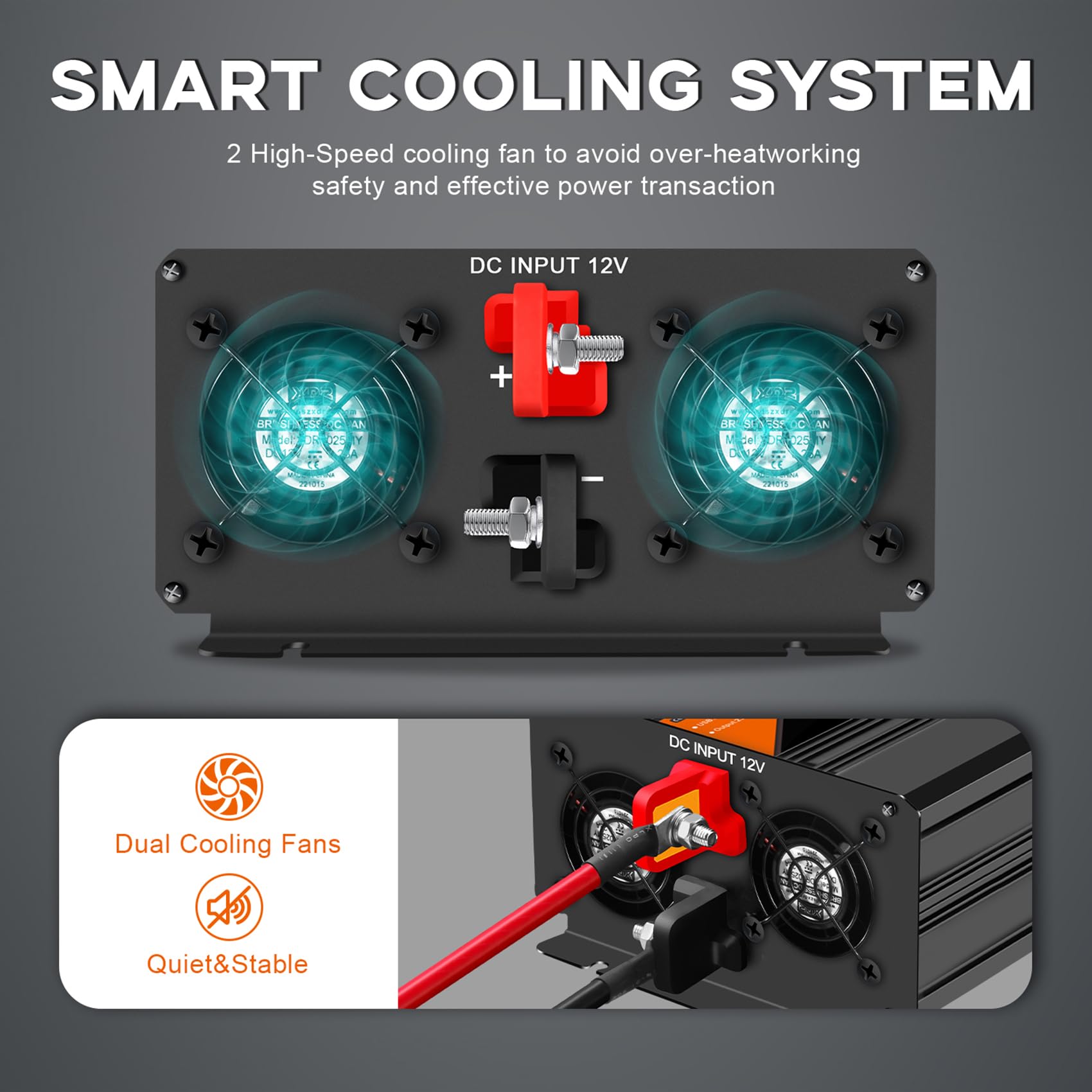 1500W Convertisseur 12V 230V Pur Sinus onduleur sinusoïdale avec écran LCD, télécommande, Prises UE, Port USB, adapté aux Camping-Cars, caravanes et installations solaires