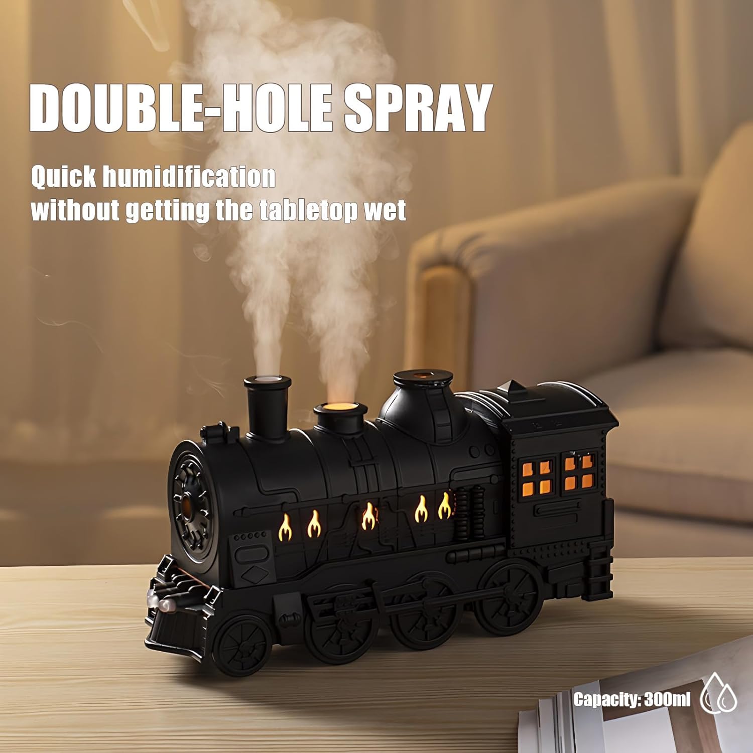 Train Diffusers for Essential Oils,300ml Magic Train Diffuser, Large Room Remote Control Aromatherapy Diffuser, Ultrasonic Cool Mist Humidifier Auto Off for Office Bedroom