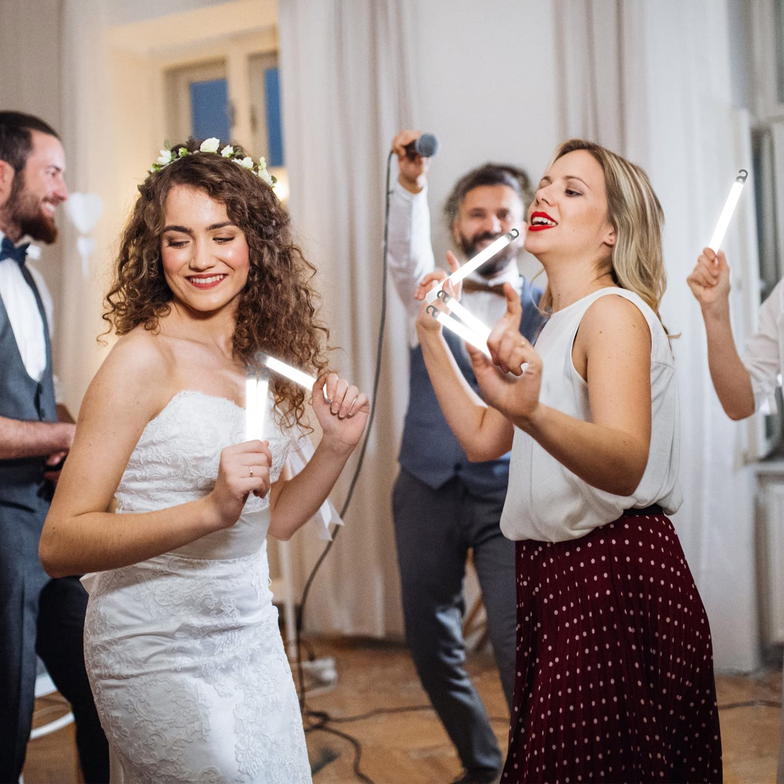LEIFIDE 150 barras luminosas de 6 pulgadas a granel de color blanco brillante para fiestas de boda y actividades