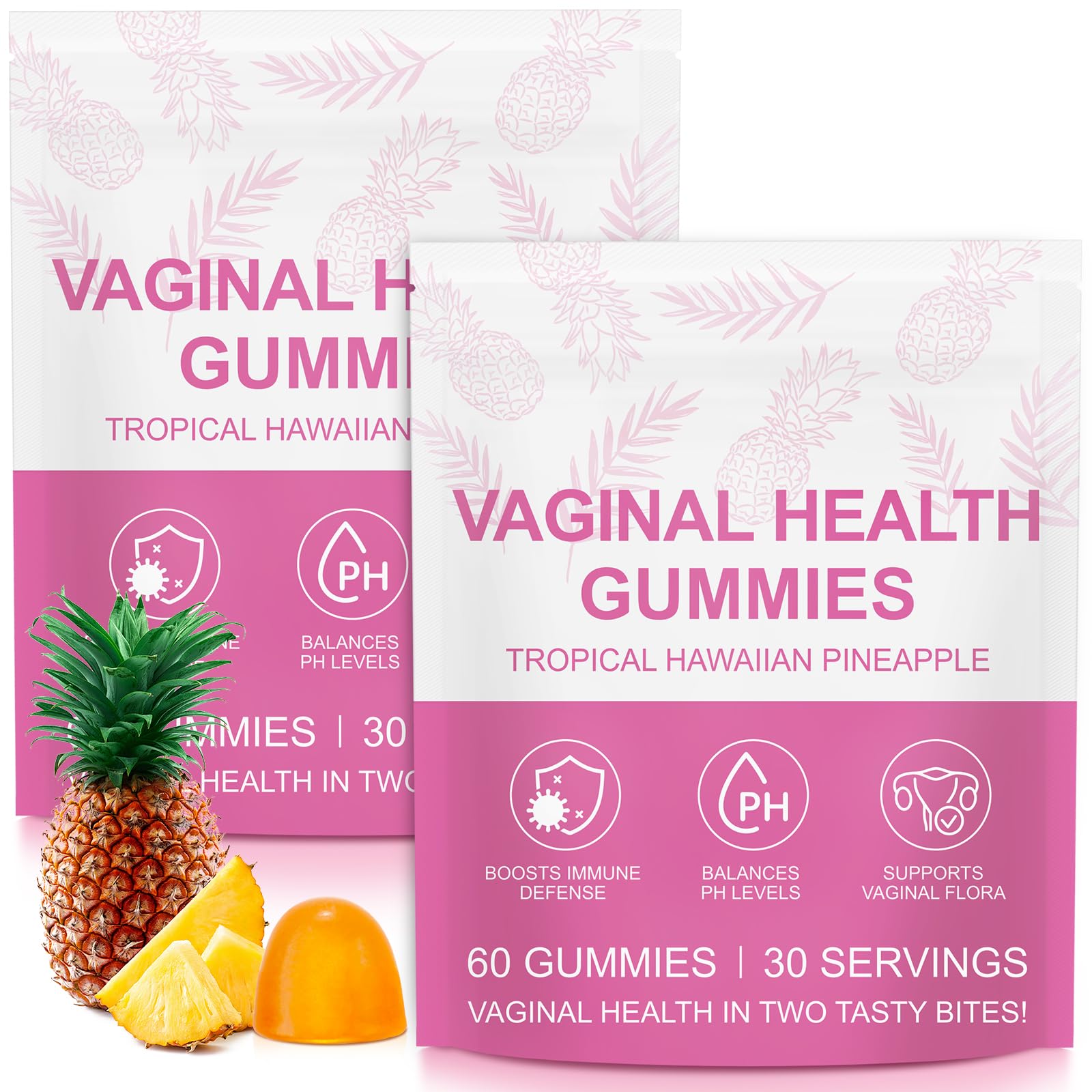 2 Pack Vaginal Probiotics Health Gummies, Premium Feminine Balance Gummies, Probiotic Gummies for Prenatal & Postnatal Women, Revitalize Vaginal Health, Immune Defense, Optimize PH Balance