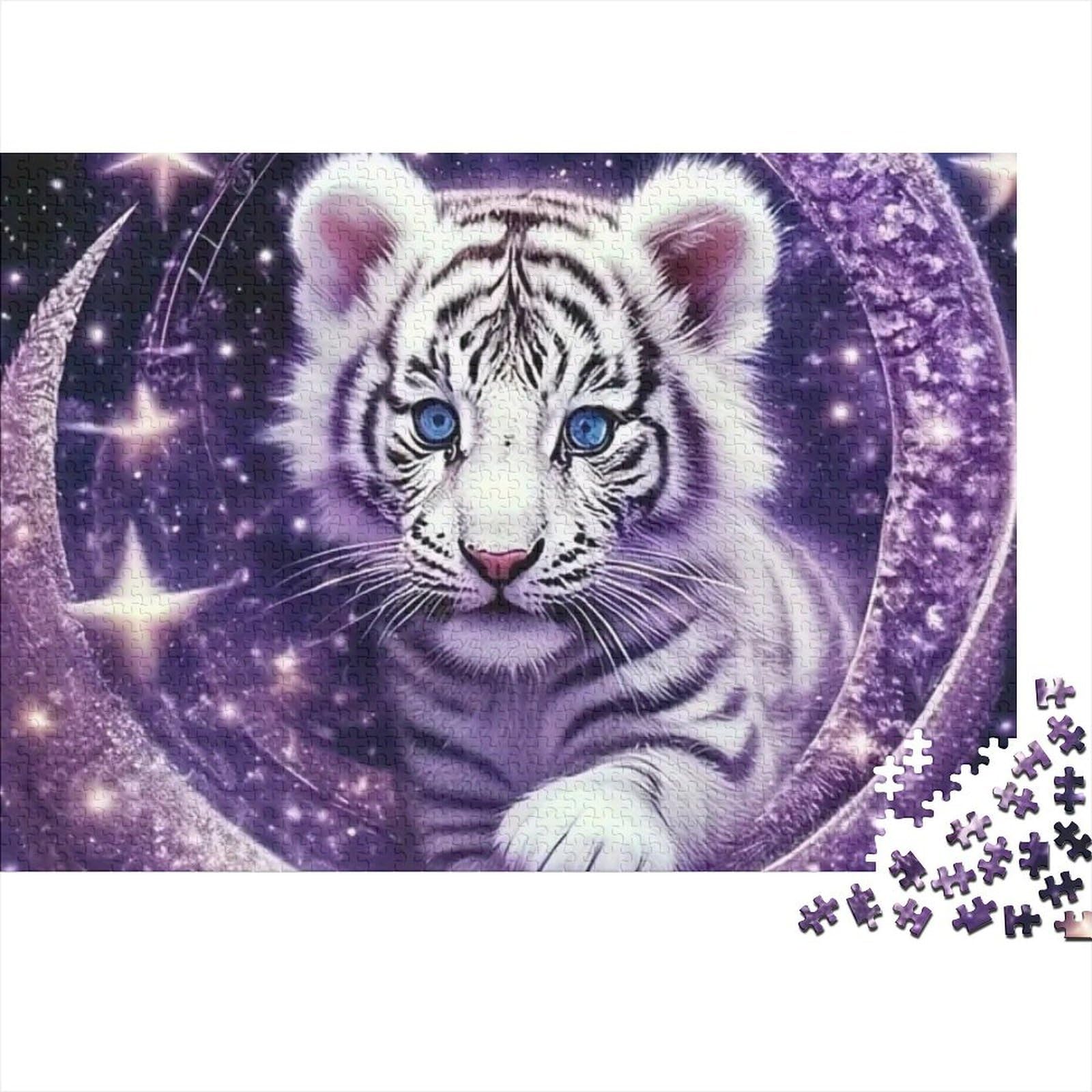 Rompecabezas imposible White Cub de 1000 piezas, desafío morado estrellado de 70x50 cm 8