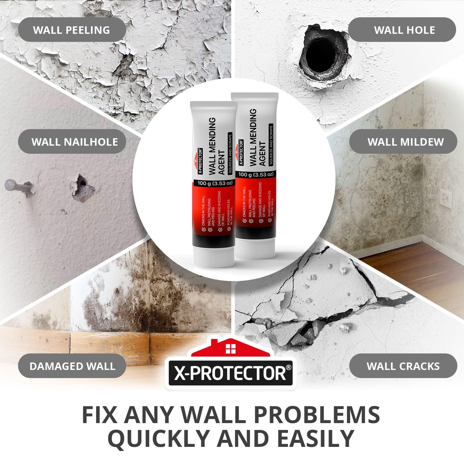 Snapklik.com : Wall Mending Agent - Drywall Repair Kit 2 Tubes Pack ...