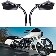 Black 8mm/10mm Motorcycle Rear View Side Mirrors Compatible With Cruiser Chopper Sportster Dyna Softail Street Bike Scooter Dirt Bike and More