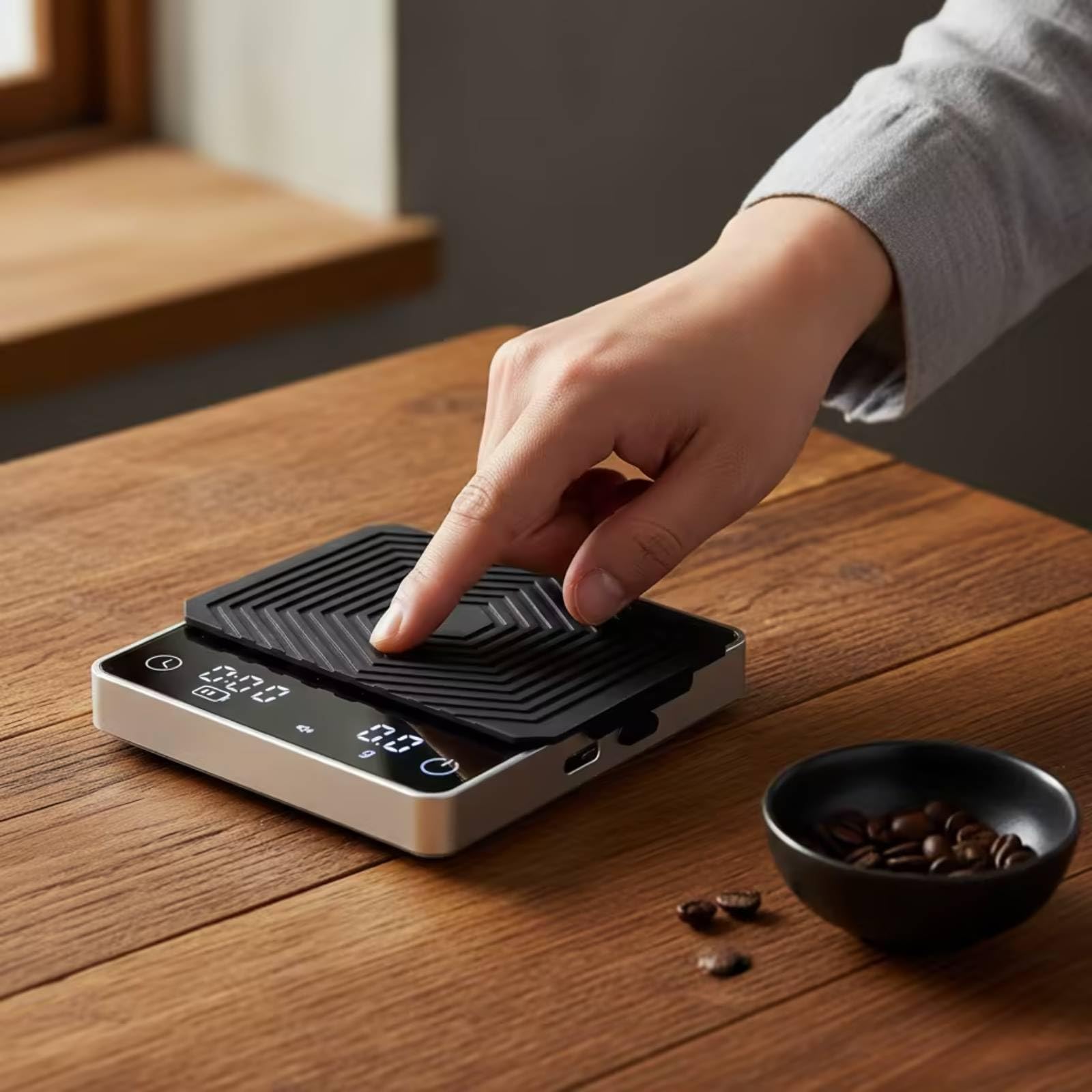 Mini-Kaffeewaage präzise Kaffeewaage mit Timer flach waage für Kaffeeliebhaber, Kaffeebereitung