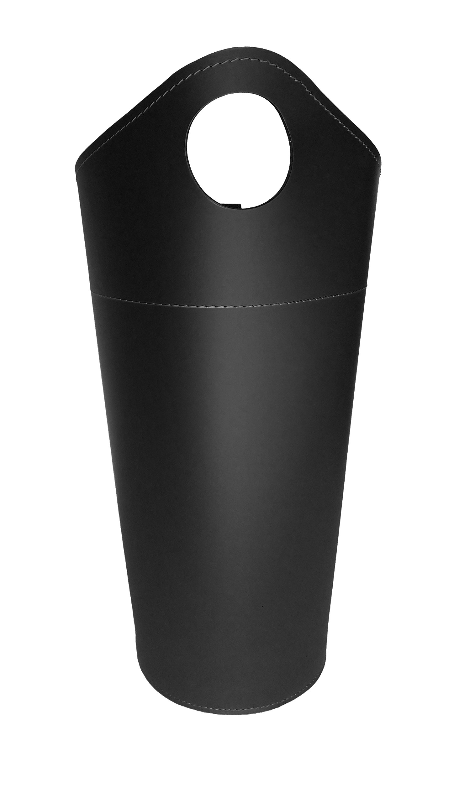 LIMAC Design PLUVIA Portaombrelli di design in cuoio, Porta Ombrelli Moderno da Interno, Contenitore per Ombrelli, con Vaschetta Scolapioggia Rimovibile, prodotto in Italia. (Nero)