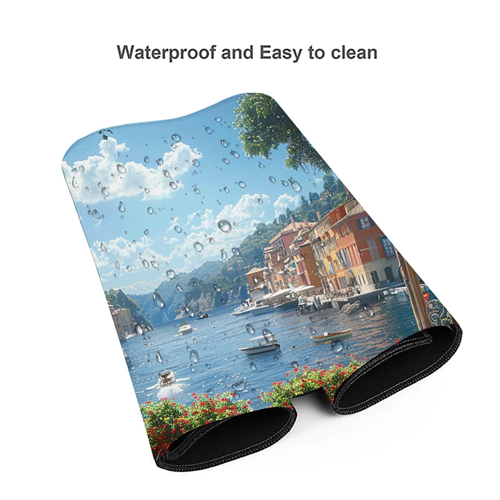 Paisaje Alfombrilla Ratón Gaming XXL 1500x800 mm, Alfombrilla Gaming Verde Mousepad con Base de Goma Antideslizante, Impermeable Desk Mat para Teclado y Raton, Accesorios Gaming Regalos de Hombre 3-1