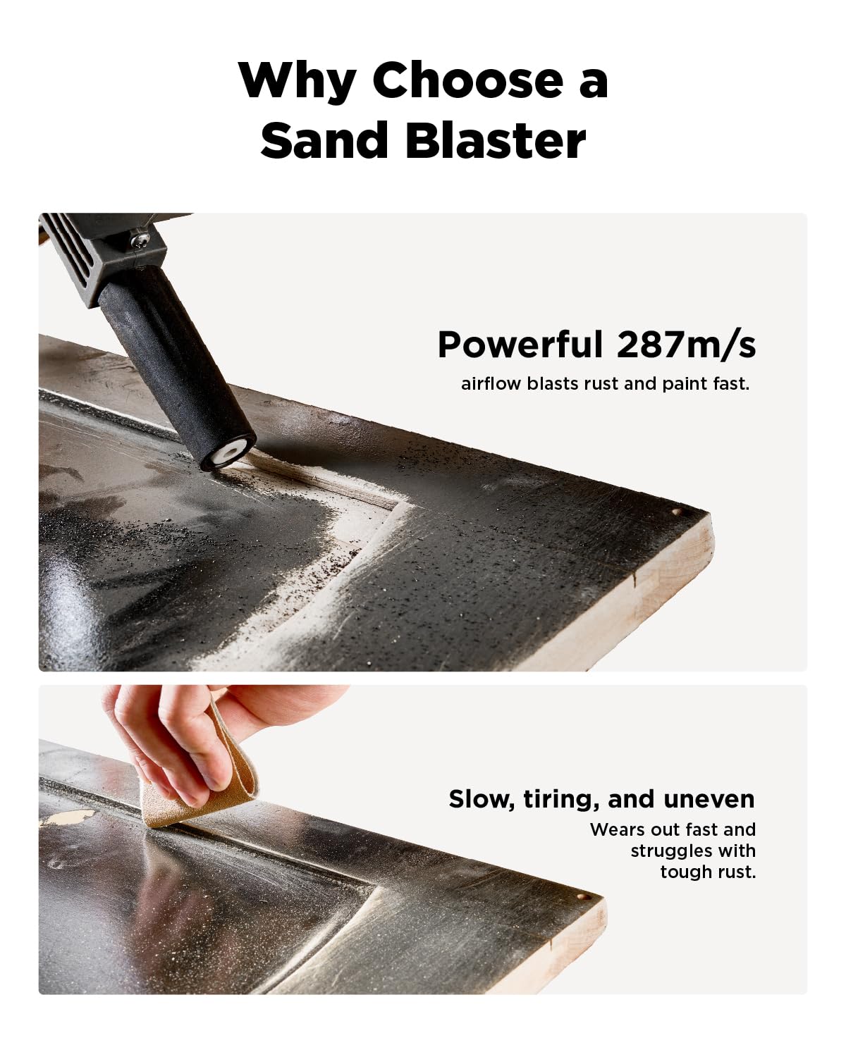 InoKraft Pistolet à sable portable avec séparateur huile-eau et buse d'extension