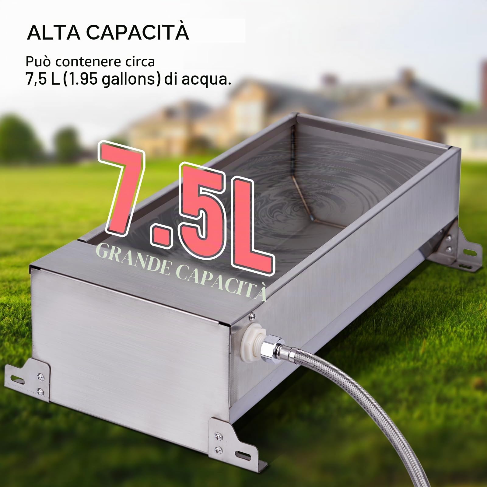 Abbeveratoio Automatico per Cani, Serbatoio Dell'Acqua Potabile con Grande Capacità, Distributore Automatico di Acqua Potabile con Valvola a Galleggiante per Cavallo, Capra, Maiale, Cane, Pecora