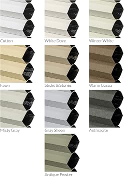 Custom Made Cordless Cellular Shades, Cotton (Blackout) Inside Mount,W:53 xH:48