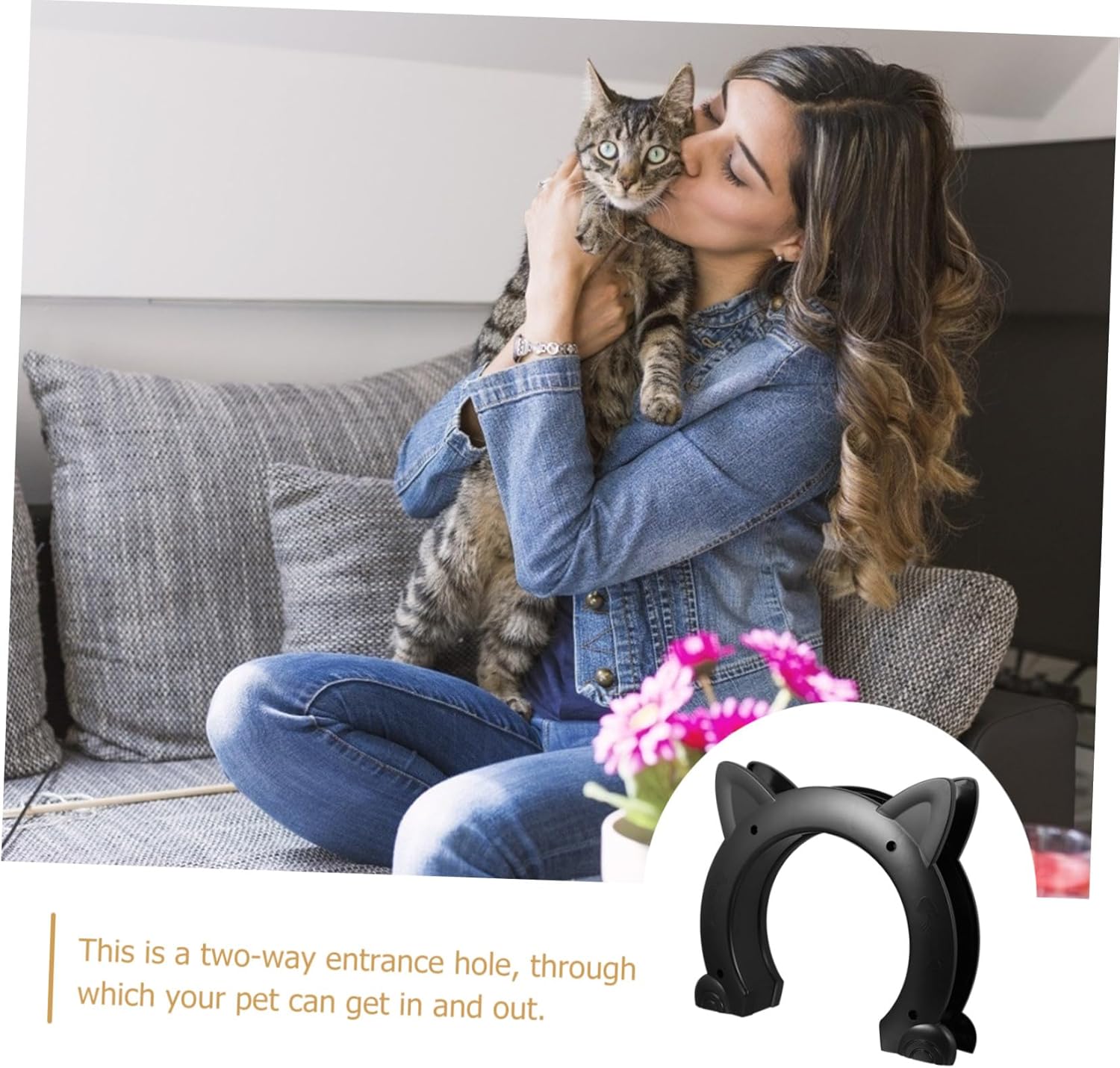 Pet Door Tunnel for Interior Doors Two-Way Plastic Pet Entry Simple Install Cat Corridor for Dogs and Cats Convenient Indoor Gate