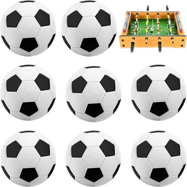 LUOCAI 8 PCS Table Football Balls 32mm/1.26 In Mini Table Soccer Replacement Balls Table Soccer Foosballs for Kids Adults Football Table Game Supplies, Birthday Party Favours