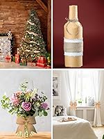 Vista 5 de Mandala Crafts Cinta de arpillera turquesa con alambre de 1 pulgada de ancho para manualidades, rollo de 10 yardas de cinta rústica de arpillera