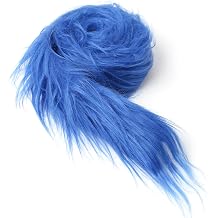 Shaggy Plush Faux Fur Fabric Precut Strips Sapphire Blue Fur Fluffy Fuzzy Craft Fur for Christmas Decoration DIY Craft Gnomes Beard Hair Dwarf Cosplay Costume Royal Blue, 2x60 inch