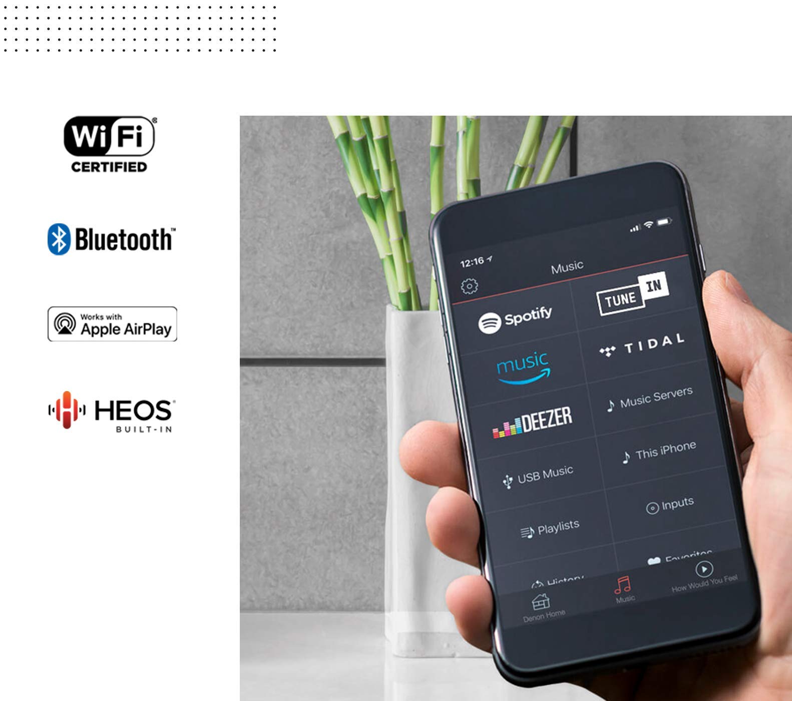 Denon Home 550 Compact Sound Bar for TV, Bluetooth Soundbar for