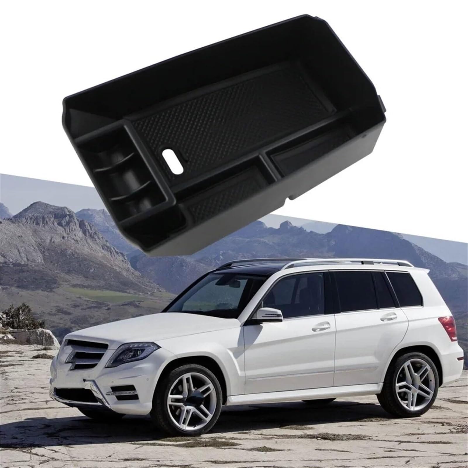 Schowek w konsoli środkowej, organizer na podłokietnik, kompatybilny z Mercedes Benz GLK Class X204 2008-2015, akcesoria antypoślizgowe do wnętrza samochodu