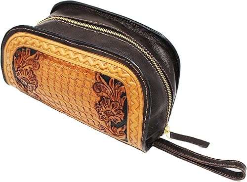 CHALLENGER Kit de aseo de viaje para hombre, organizador de afeitado, bolsa de cuero con herramientas 18AA28TN