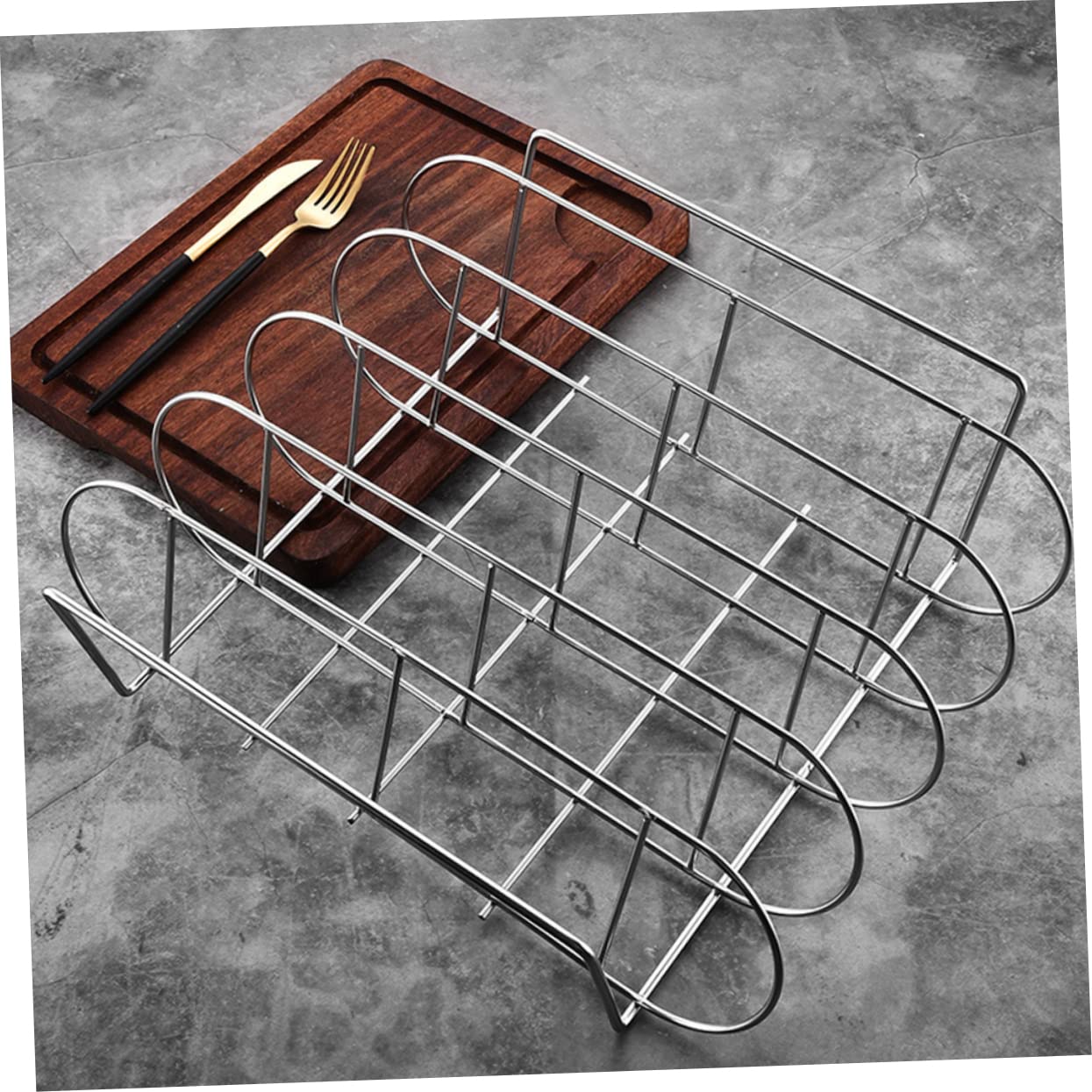Supporto per Arrosto e Costine in Acciaio Inox, Design Ergonomico e Facile da Pulire, per Barbecue a Casa e Picnic All'aperto