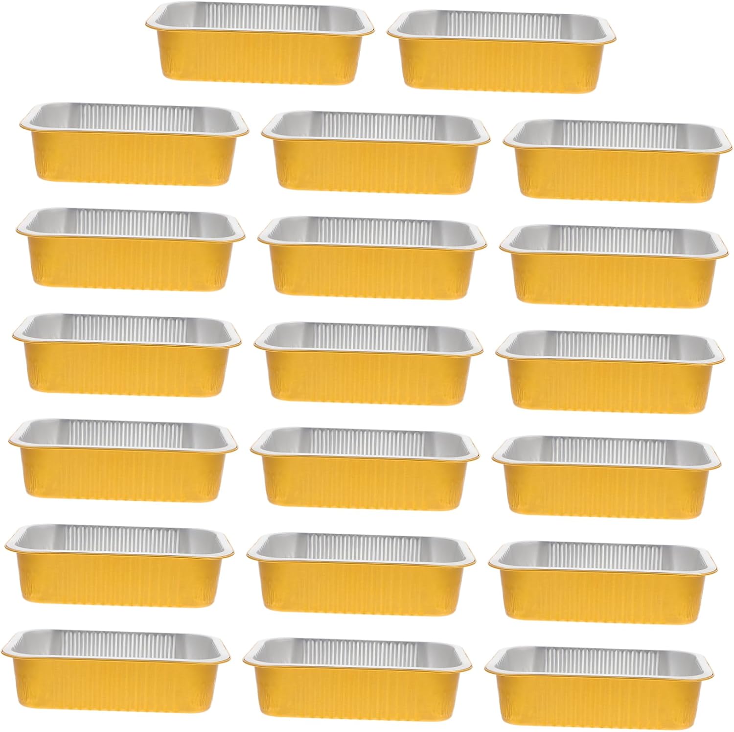 Square Aluminum Foil Trays 20pcs Heat-resistant Foil Pans for Cooking Serving