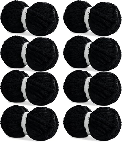 Vista 103 de HOMBYS Hilo de felpilla grueso verde salvia para tejer a mano, esponjoso, suave, jumbo, hilo súper voluminoso para manta gruesa, hilo para tejer