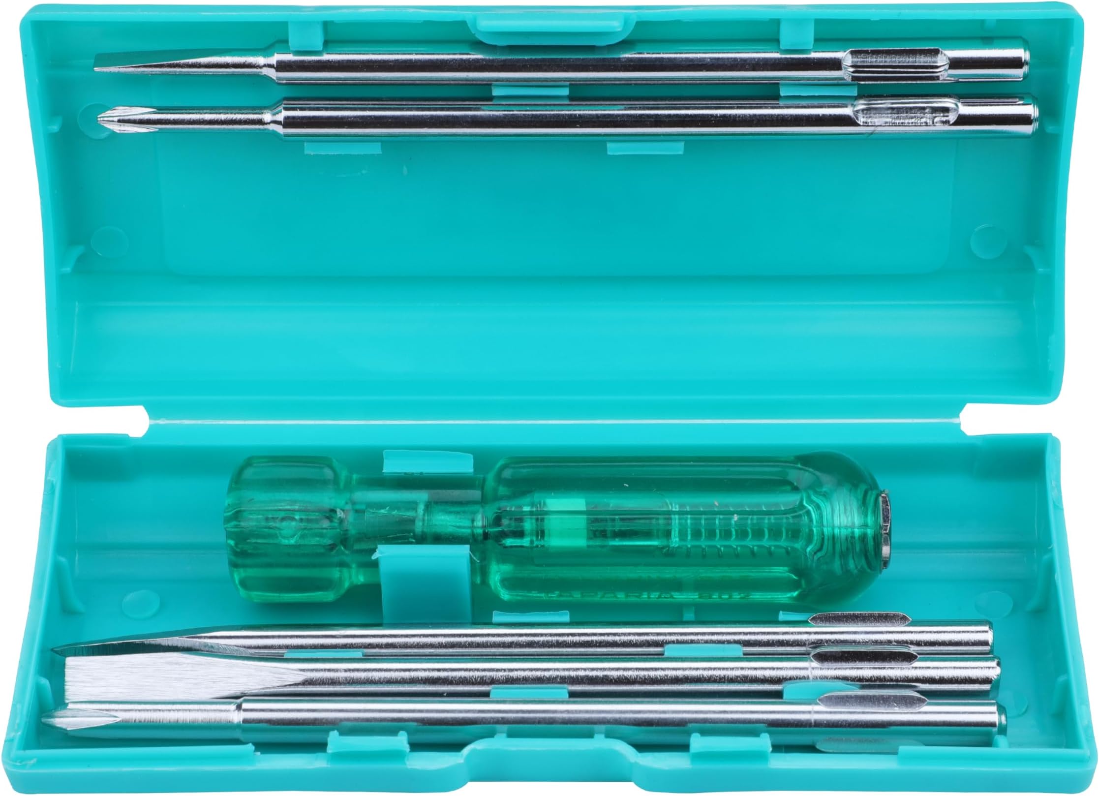 Taparia Model 802 Screwdriver Set | Neon Bulb Tester Included | Tip Sizes: 6.0x0.8mm, 3.5x0.5mm, Phillips 0, Square Poker, Phillips 1 | High-Grade Steel Blades with Comfortable Grip. DIY, Professional and Industrial use