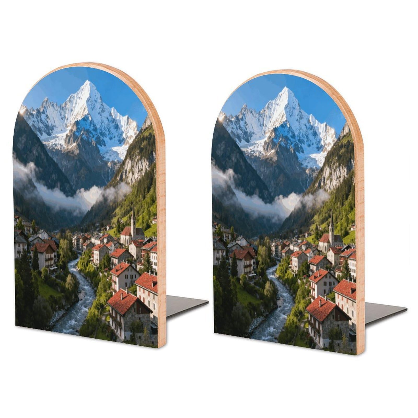 Sujetalibros de madera antideslizante Chamonix para organizar estantes