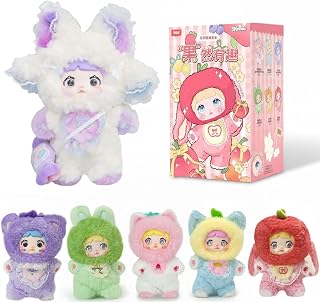 Nommi Blind Box Plush, Nommi Interesting Fruits Series, Cute Nommi Plush Doll with Character Card, Collectible Figures for Adult Holiday Birthday Gifts, Single Box (1 of 7 Possible Styles)