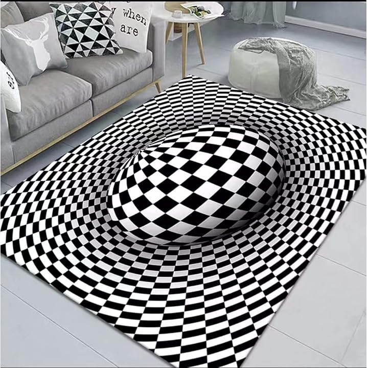 Vertigo Carpet Optical Illusion Rug 3D Rugs Optical Illusion Floor Mat