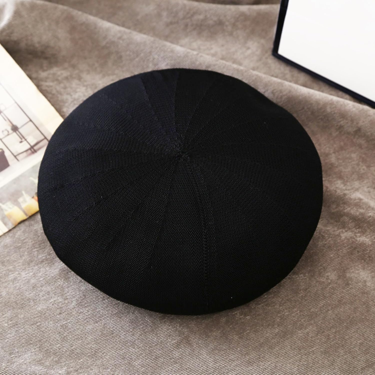Summer French Beret Breathable Thin Beret Hat Solid Color Beanie for Women Lady - Image 6