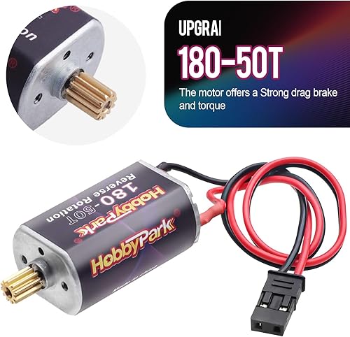 Miniatura 4 de HobbyPark Motor cepillado de alto par 180 50T con engranaje de piñón 11T para Traxxas TRX4M actualizaciones 118 RC Crawler Car Aceessories