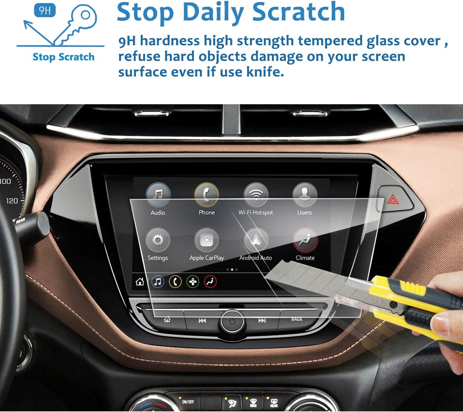 LFOTPP 2023 Chevrolte Trailblazer LS Screen Protector 2021 2022 2023 Chevrolte Trailblazer Navigation Screen Protector 7-Inch Infotainment 3 System Glass Infotainment Screen Protector CenterTouch