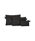 Accessory Bag 3 Piece Bundle, Travel Organizers for Smaller Items, Durable Storage Pouches (Black/Black/Black)