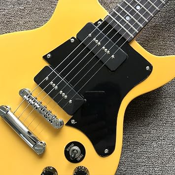 Custom Yellow Electric Guitar with Rosewood Fingerboard and Chrome Hardware - and Personalized Guitarra Electrica