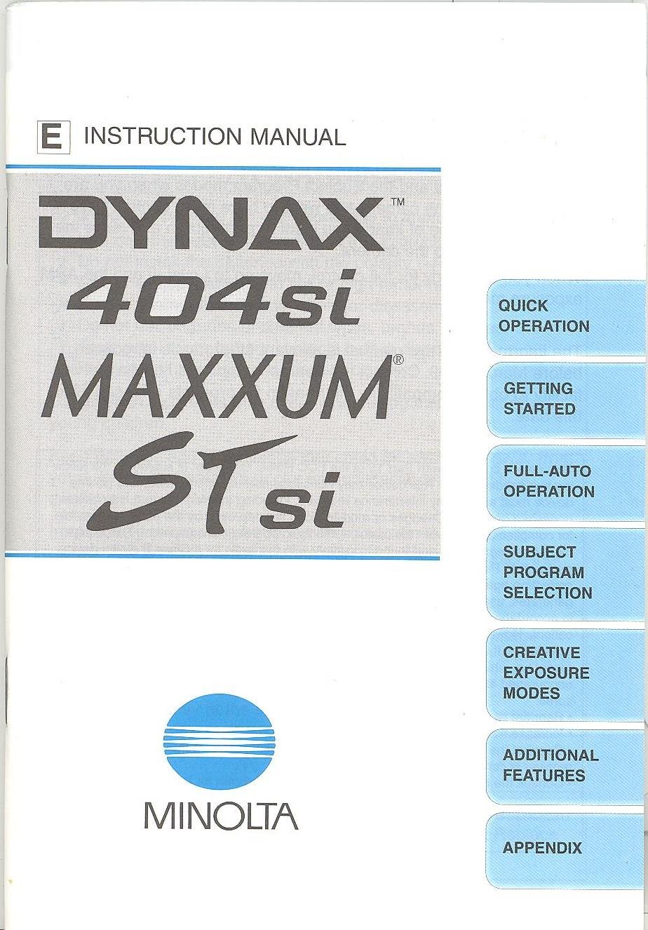 Minolta Dynax 404si / Maxxum STsi Original Instruction Manual Paperback