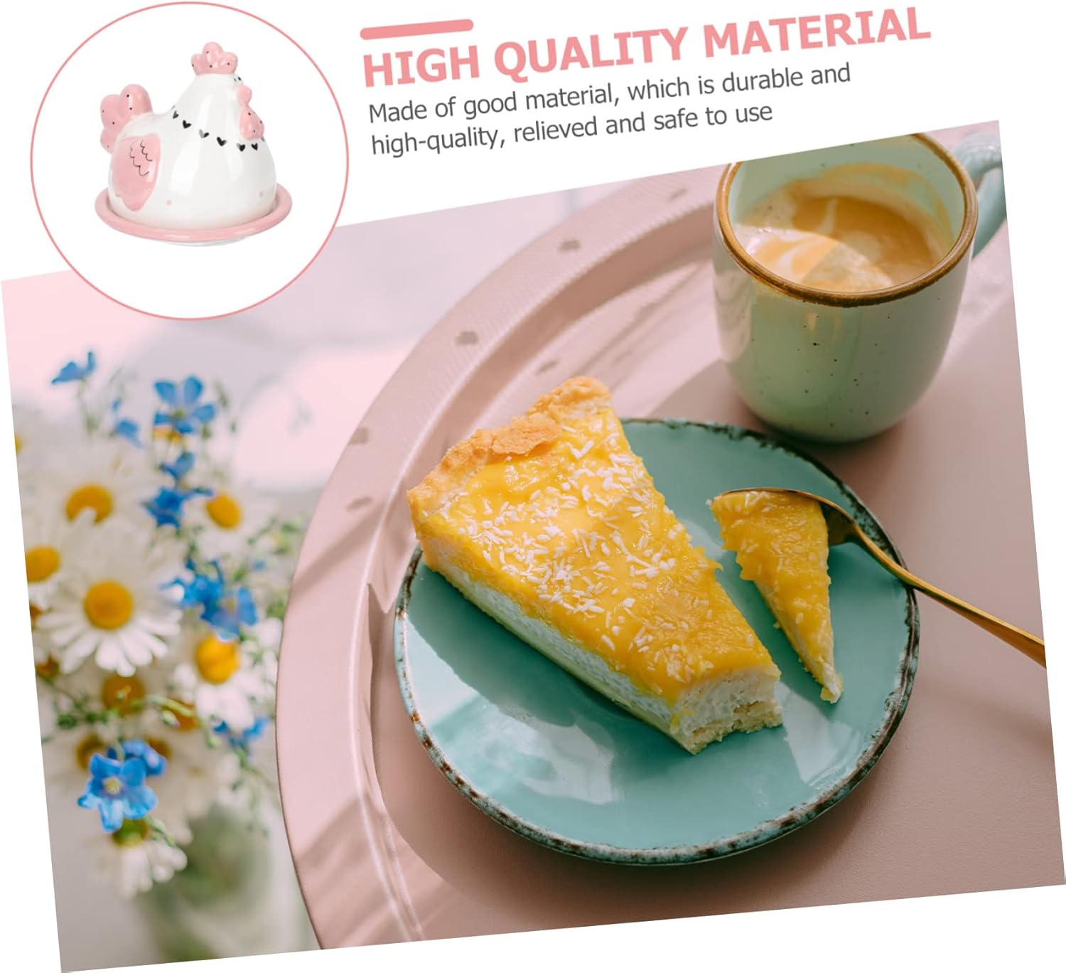 1pc Lovely Chick Shaped Butter Box Lid Ceramic Storage for Butter Desserts Snacks Adorable Kitchen Decor for Parties and Everyday Use