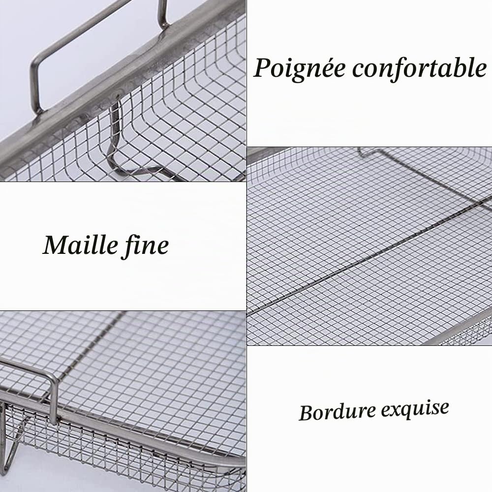 Panier Légumes Acier Inoxydable,Acier Inoxydable Panier Grill,Panier Cuisson Et Plateau Cuisson,Utilisé Pour Cuire Des Biscuits Et Des Gâteaux,Griller Et Refroidir,Charger Des Fruits Et Légumes