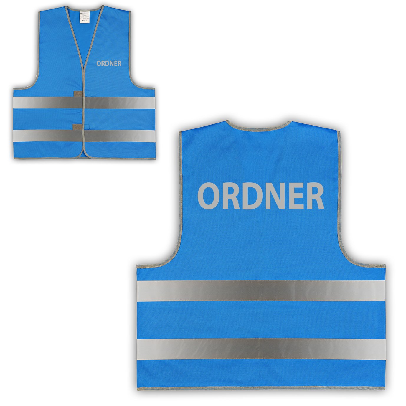 10er Pack Signalweste Warnweste Blau Ordner versch. Größen