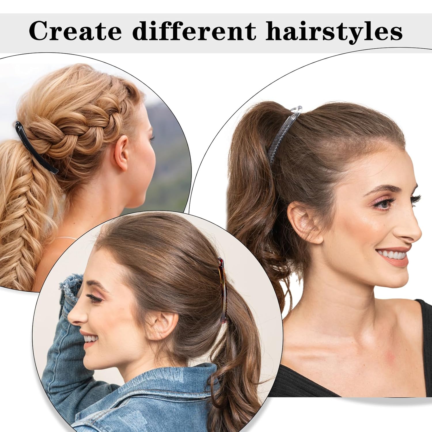 3Pcs Banana Hair Clips Large French Banana Clips for Medium Thin Hair Big Combs Non Slip Classic Bananas Claws, Styling Accessories for Women Ladies - Image 4