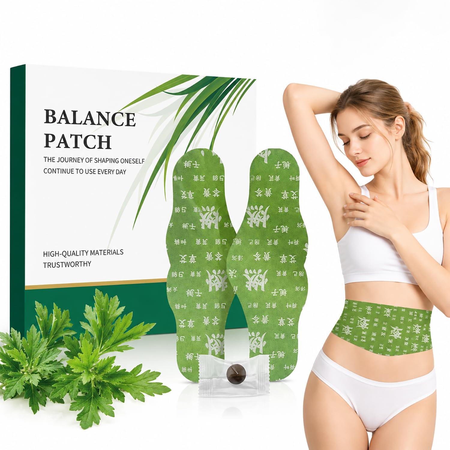 Hanpo Japanese Herbal Balance Patch,1 Boxes Comfort Non Irritating Design Patch Plant Based Ingredients Comfortable Adhesive Easy Topical