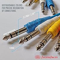 Vista 4 de AxcessAbles 1/4" TRS a 1/4" TRS - Cables de conexión estéreo equilibrados (6 unidades, 1 pie)