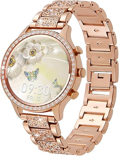 Relojes inteligentes para mujer, reloj inteligente Android para iPhone, compatible con teléfonos iOS, llamadas, recibimiento de texto, frecuencia