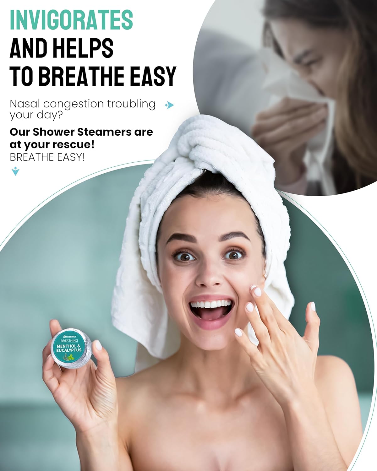 Shower Steamers Aromatherapy 15 Pack, Menthol & Eucalyptus Shower Bombs with Natural Essential Oils, Quick Relief Nasal Congestion, Relaxation & Self Care Gifts for Women & Men - Image 6