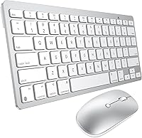 Vista 1 de Teclado y mouse inalámbricos para Mac, teclado de 14 atajos multimedia con mouse DPI ajustable, diseño delgado y portátil, conexión Bluetooth